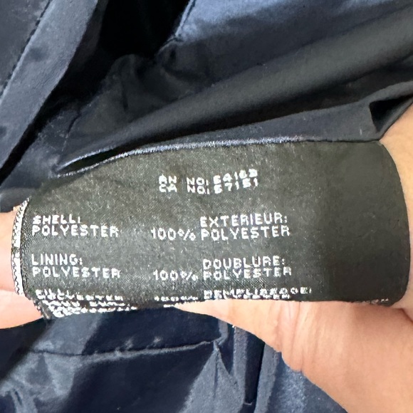 Marc New York Womens Chevron Quilted Down Jacket/Removable Faux Fur Hood L Navy - Picture 11 of 13